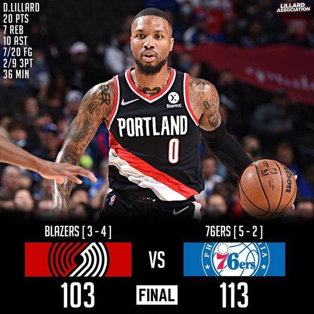 九游体育app-状态持续低迷 利拉德回应76人球迷：我心属波特兰